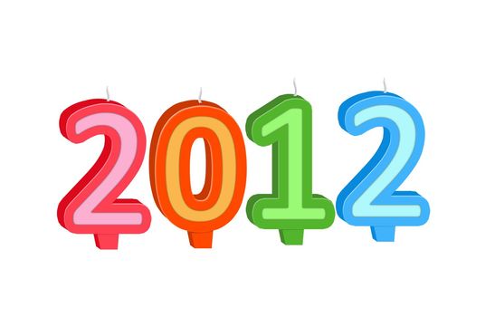 New 2012 year background in diferent colours