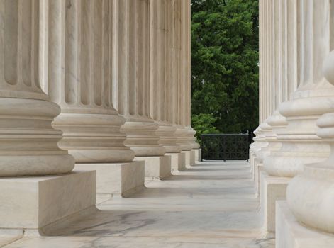 Columns at the United States Supreme Court in Washington DC