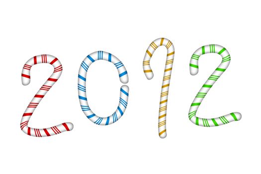 New 2012 year with candy text