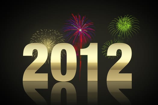 New 2012 year with fireworks