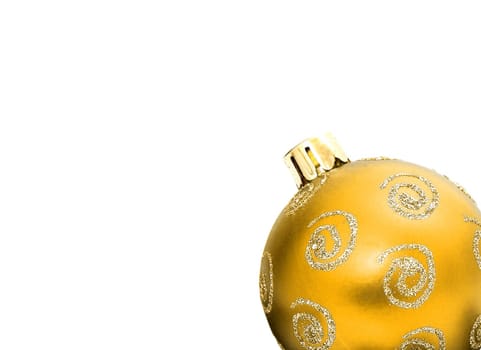 yellow christmas ball isolated on white background