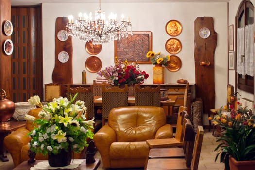 Indoor old style seventy furniture in brown color