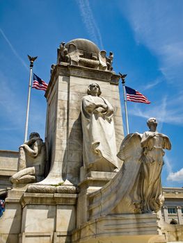 Union Station at Washington DC with Christopher Columbus Statue