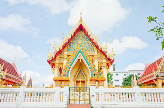 Golden pagoda at the Thai temple
Buddha church at the Thai temple style