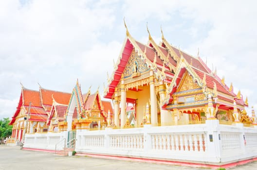 Golden pagoda at the Thai temple
Buddha church at the Thai temple style