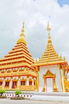 Golden pagoda at the Thai temple
Buddha church at the Thai temple style