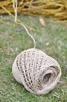 ball of twine on the grass