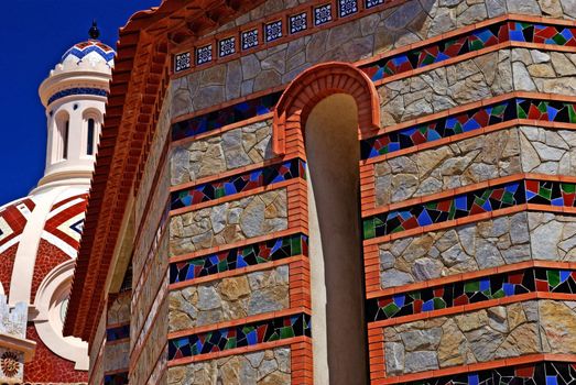 Church with beautiful architecture and ornament. Lloret de Mar, Costa Brava, Spain.