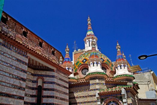 Church with beautiful architecture and ornament. Lloret de Mar, Costa Brava, Spain.