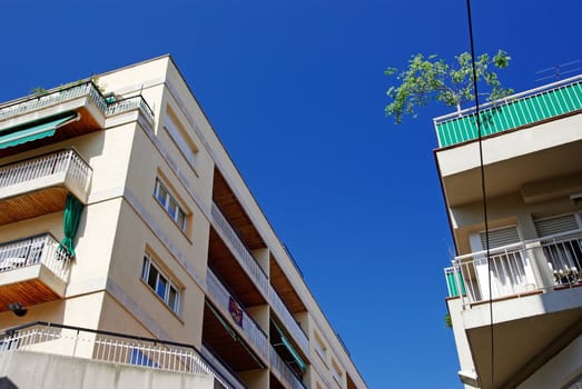 Modern architecture of apartments buildings in Europe.