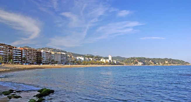 Panoramic view of Lloret de Mar village. Costa Brava, Spain.