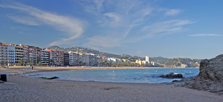 Panoramic view of Lloret de Mar village. Costa Brava, Spain.