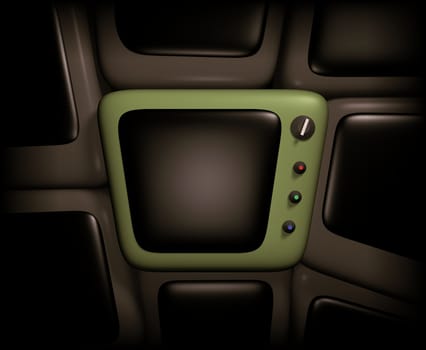 Illustration of a retro looking Television