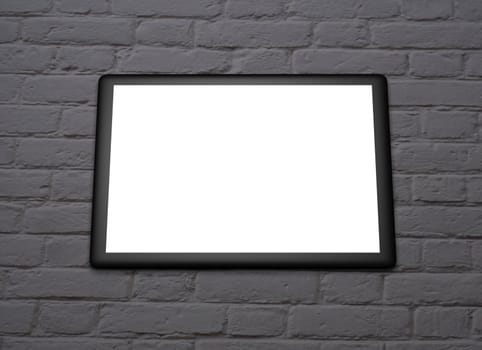 Illustration of a screen display on a wall