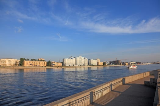 Saint Petersburg cityscape before sunset in the evenening.