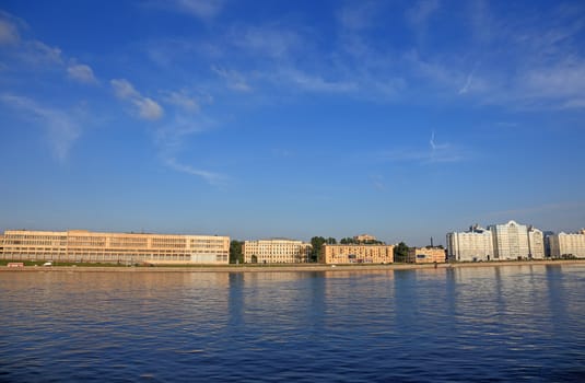 Saint Petersburg cityscape before sunset in the evenening.