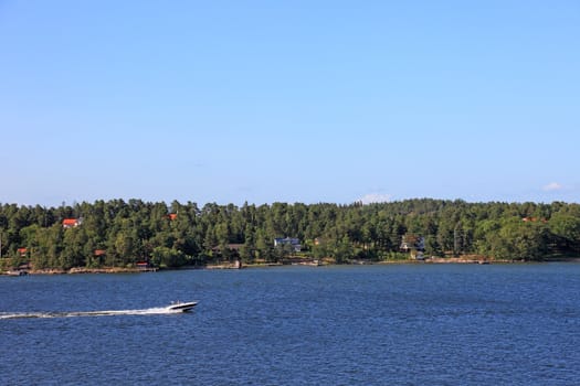 Baltic sea archipelago landscape in Sweden, Europe.