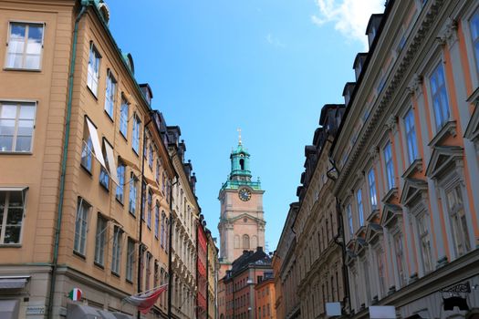 Old Stockholm narrow street. Sweden Europe.