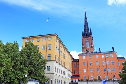 Architecture view of old central Stockholm, Sweden.