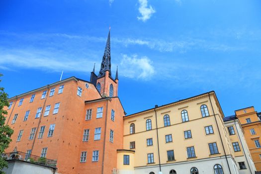 Architecture view of old central Stockholm, Sweden.