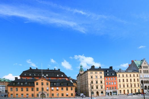 Cityscape of old central Stockholm, Sweden.