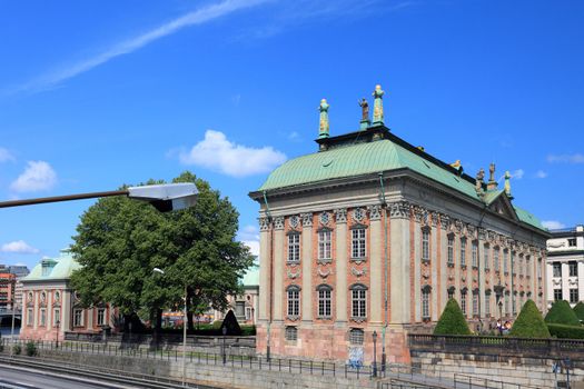 Riddarhuset building in Stockholm, Sweden.