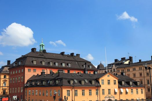 Cityscape of old central Stockholm, Sweden.