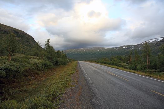 Road from Oslo to Bergen. Norway, scandinavian Europe.