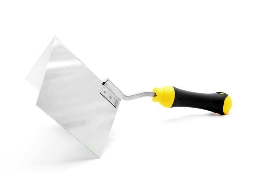 new right angle lute trowel for construction industry over white background