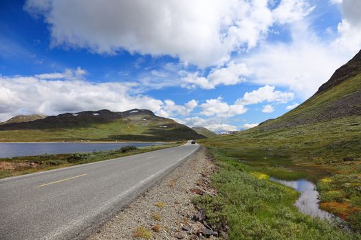 Beautiful landscape on the way from Bergen to Oslo, Norway, Europe.