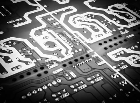 Close-up of electronic circuit board.