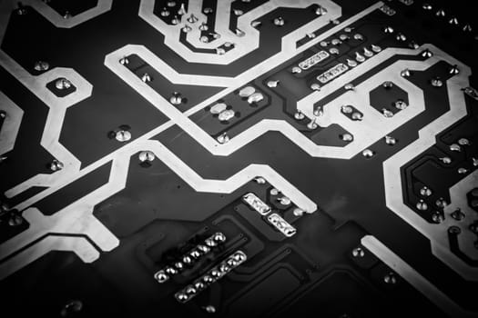 Close-up of electronic circuit board.