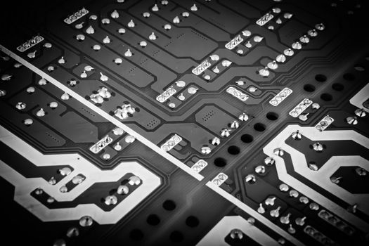 Close-up of electronic circuit board.