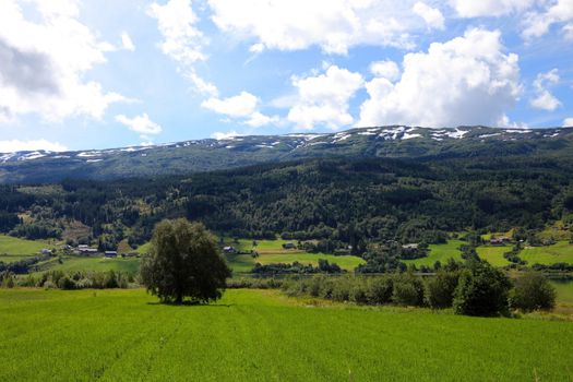 Beautiful landscape of Norway in summer, Scandinavian Europe.