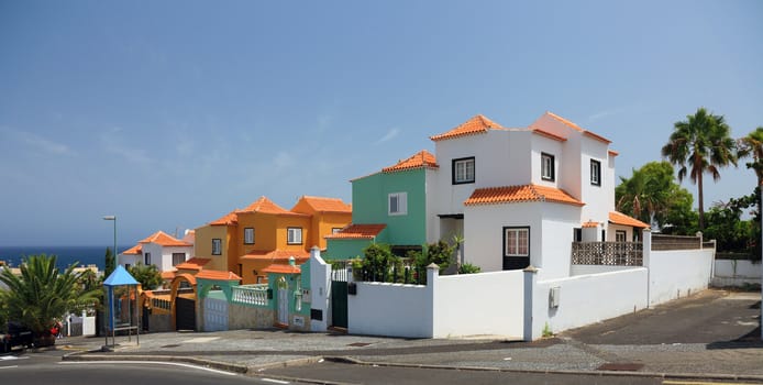 Cityscape with luxury villas, Tenerife Island, Canary.