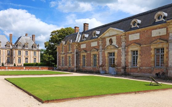 Architecture of old french mansion, museum in France, Europe.