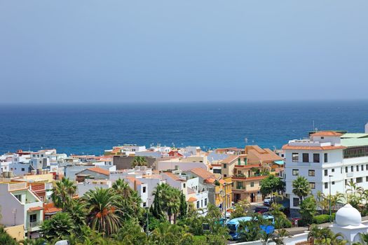 Spanish architecture, seascape of Tenerife, Canary Islands.