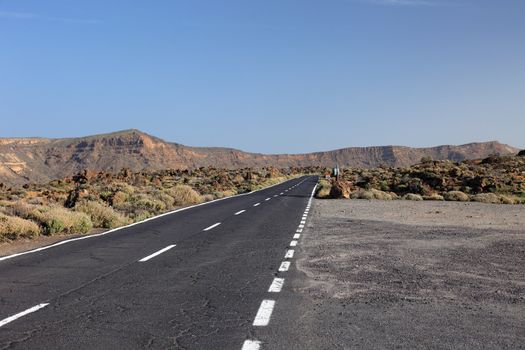 Road to volcano El Teide. Tenerife, Canary Islands.