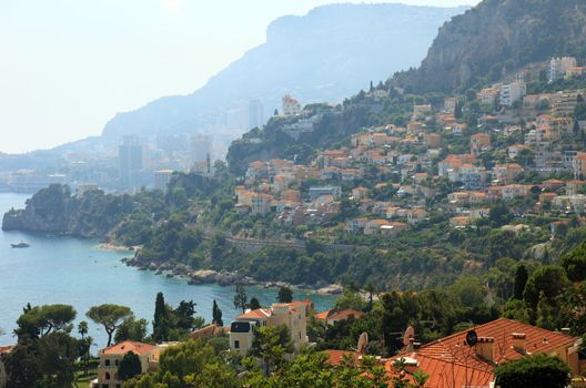 View of Menton, Monaco from Cap-Martin, Europe.