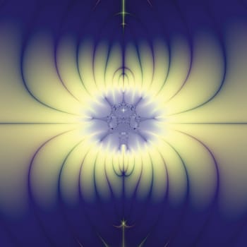 Elegant fractal design, abstract art, blue lotus