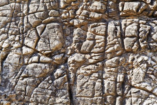 Landscape or portrait of nature natural weathered rock texture akin to crazy paving on the route to Vaisno Devi mountain in Jammu Kashmir Northen India