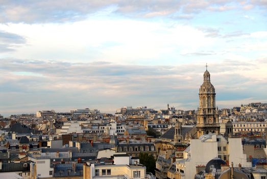 Scenic view on rooftops in Paris France