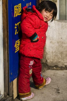 Chinese child in Shanghai street