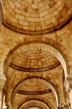 Fragment of an old cathedral with arches