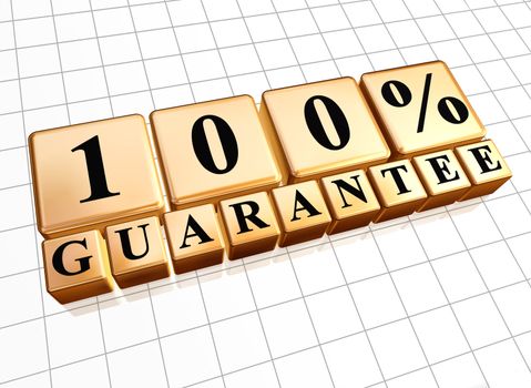100 percent guarantee golden boxes with black letters