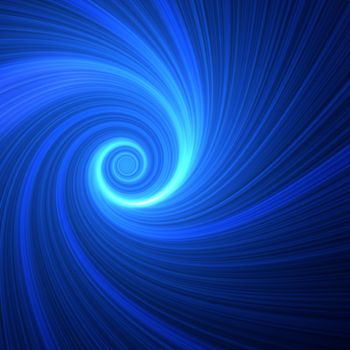 Abstract blue spiral over dark background