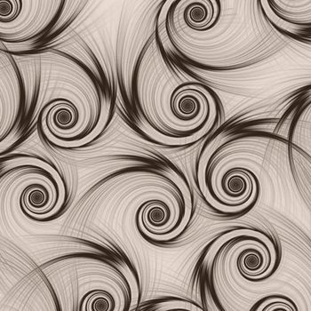 abstract background brown spiral elements over beige 