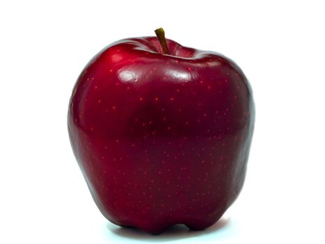 Red ripe apple on a white background 