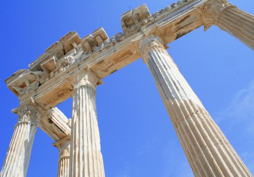 Turkey. Side. Ruins of a temple of Apollo. Columns