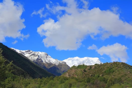 Image of beautiful landscape with Caucasus mountains